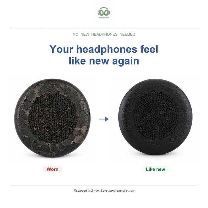 Ear pads for Yealink WH62 / WH66 / UH36 / YHS36, before and after