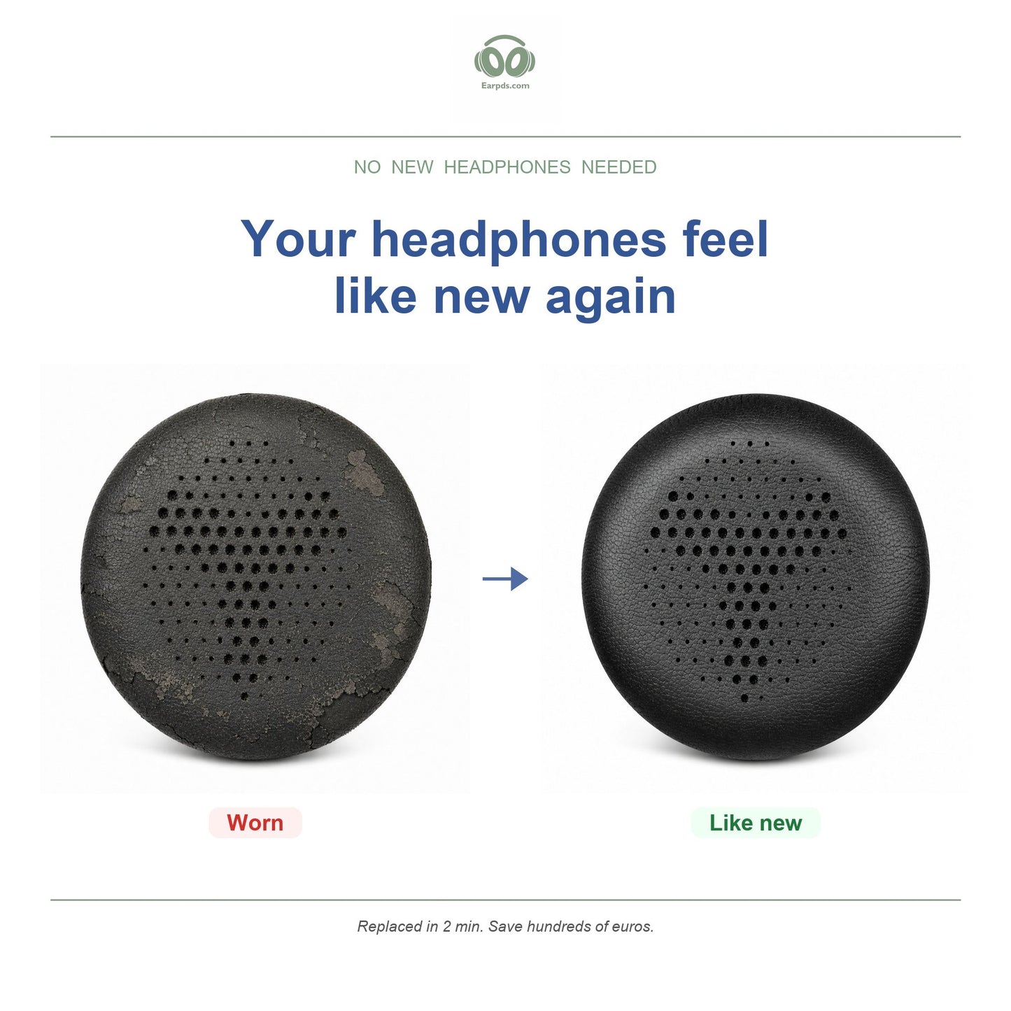 Oorkussens voor AKG Y500 – Geschikt voor AKG Y500 — Before and after