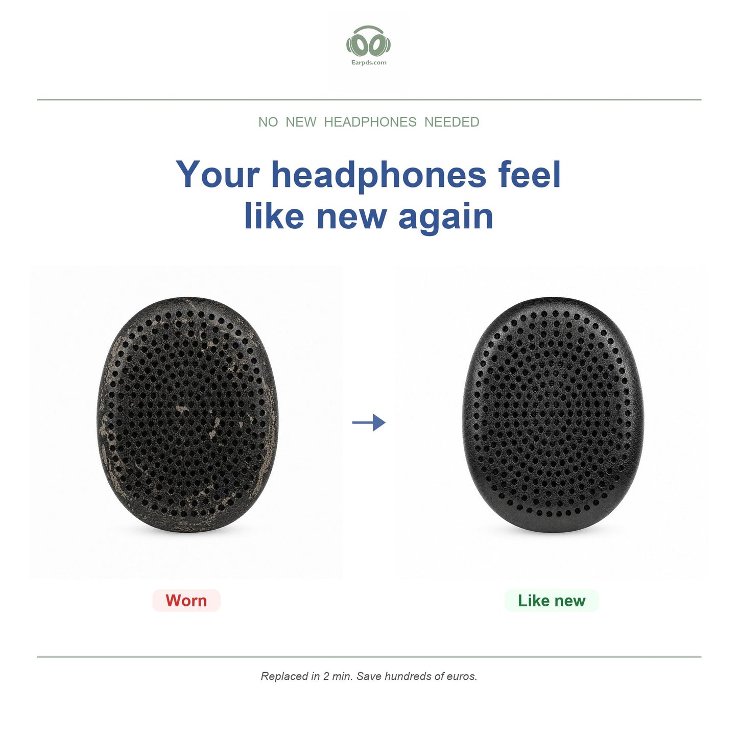 Oorkussens voor Skullcandy Riff Serie – Geschikt voor Riff, Riff Wireless, Riff 2 en meer — Before and after