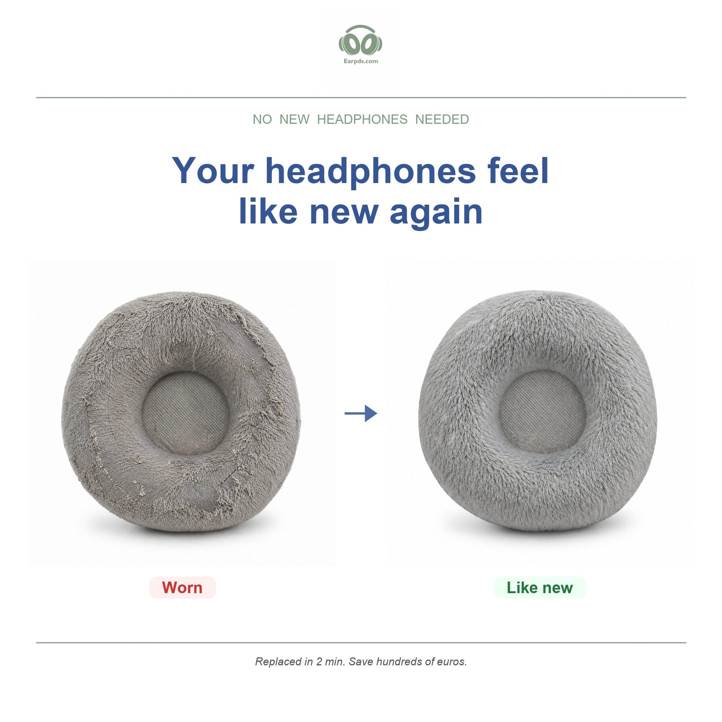 Oorkussens voor Logitech H390 / Zone 300 – Geschikt voor H390, H600, H760, Zone 300, Zone 305 en meer — Before and after