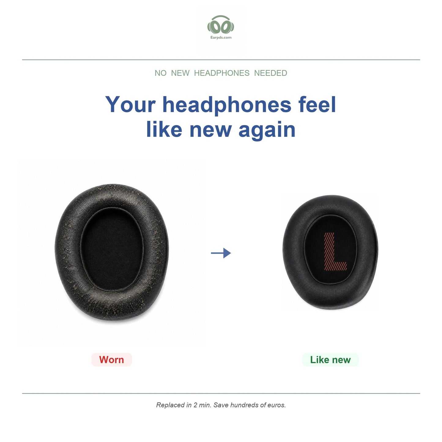 Oorkussens voor JBL Quantum 400 – Geschikt voor JBL Quantum 400 — Before and after