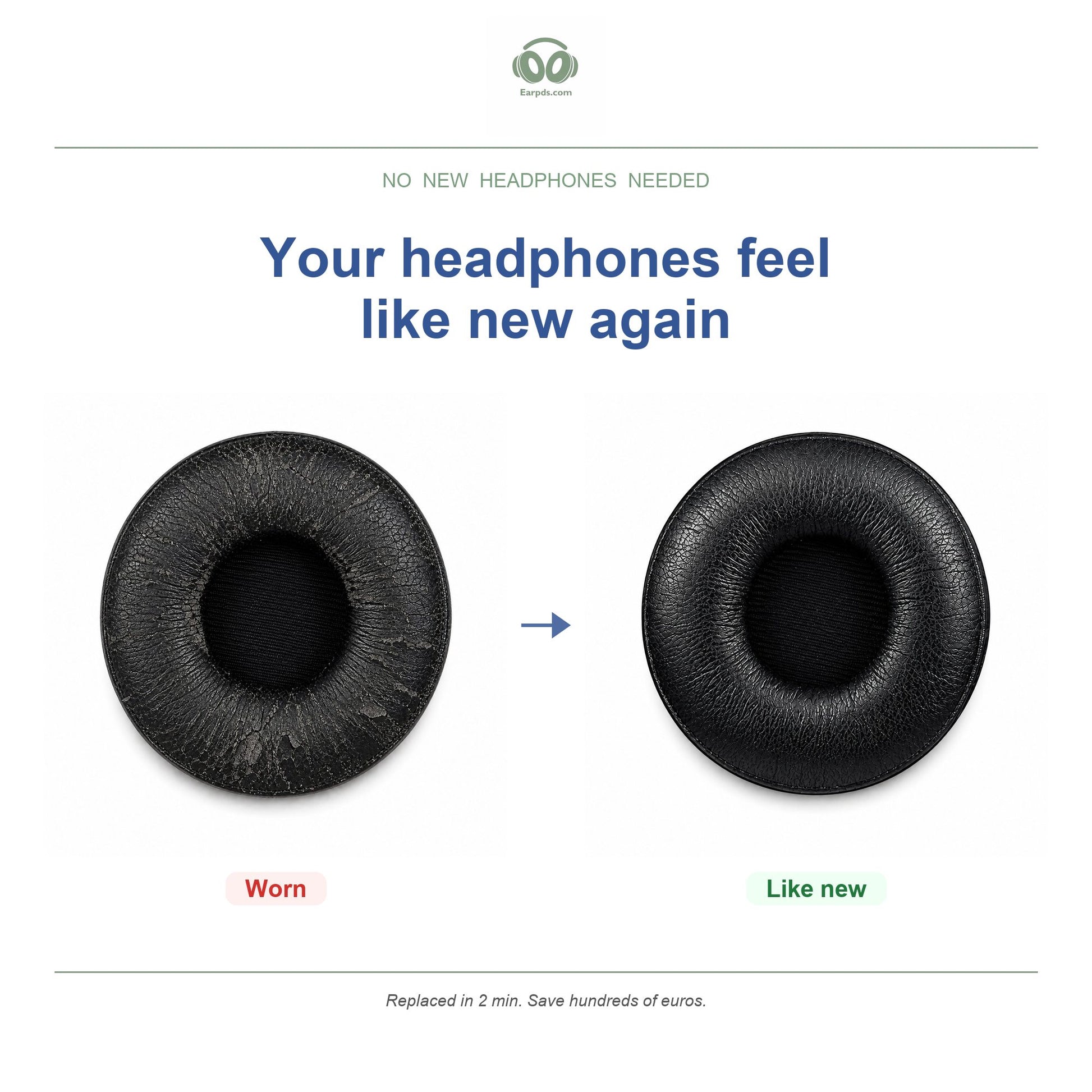 Replacement ear pads for Jabra Engage Stereo Series – Compatible with Engage 55, 65, 75 Stereo
