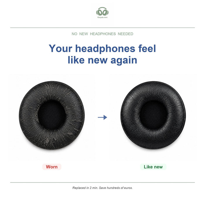 Ohrpolster für Jabra Engage Stereo Serie, vorher und nachher