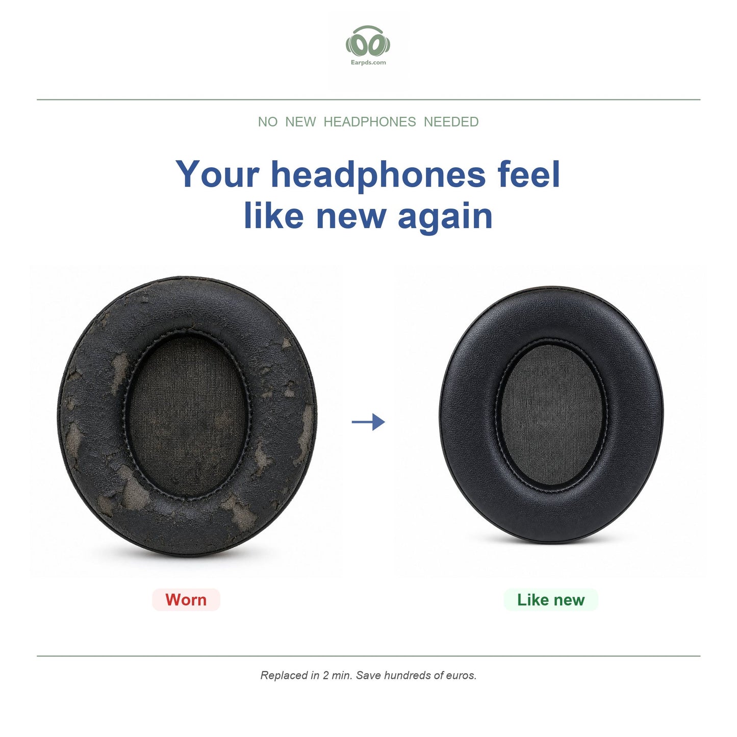Oorkussens voor Philips SHP9500 / SHP9600 – Geschikt voor SHP9500, SHP9500S, SHP9600 — Before and after