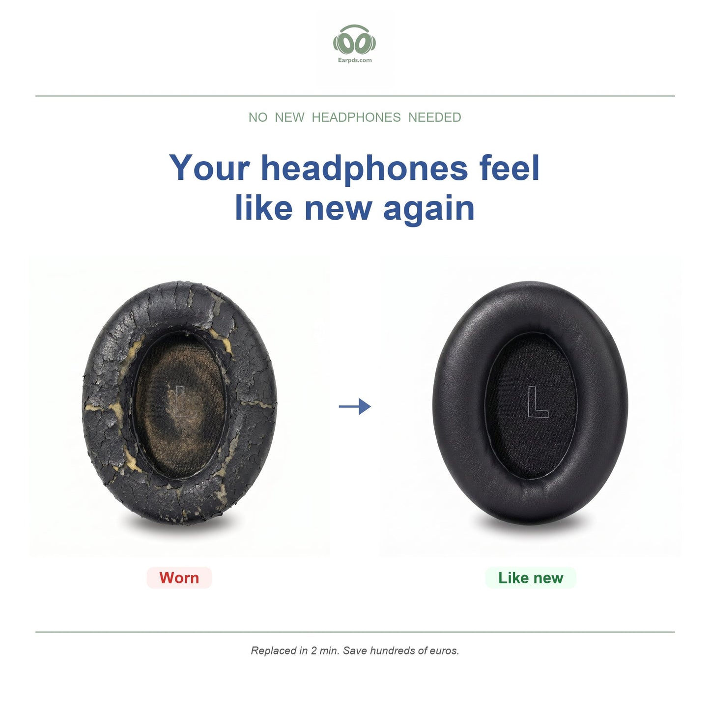 Oorkussens voor Bose QuietComfort Ultra – Geschikt voor QC Ultra Gen 1, QC Ultra Gen 2 — Before and after