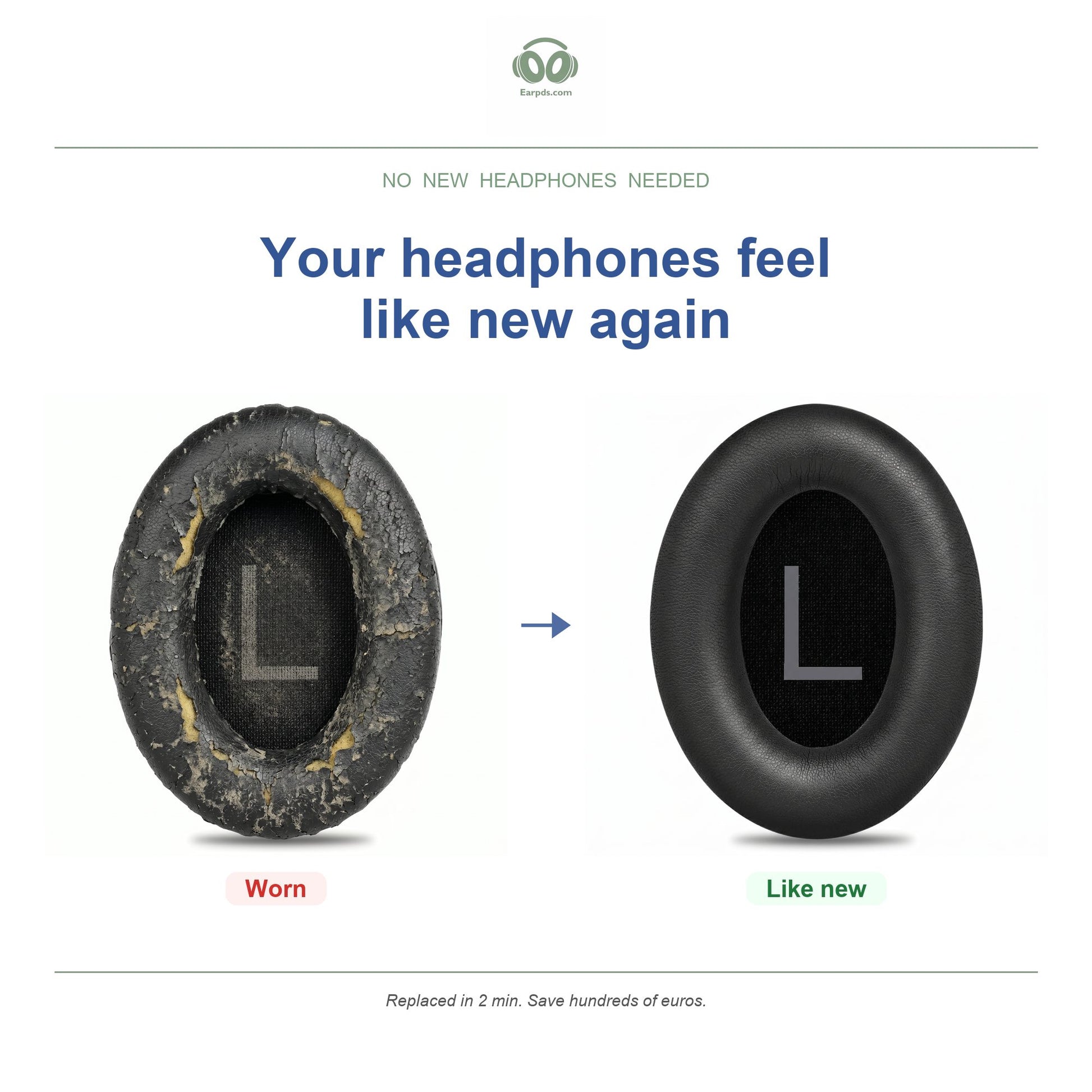 Replacement ear pads for Bose QC45 Series – Suitable for QC45, QC SE, QuietComfort 2023 and more
