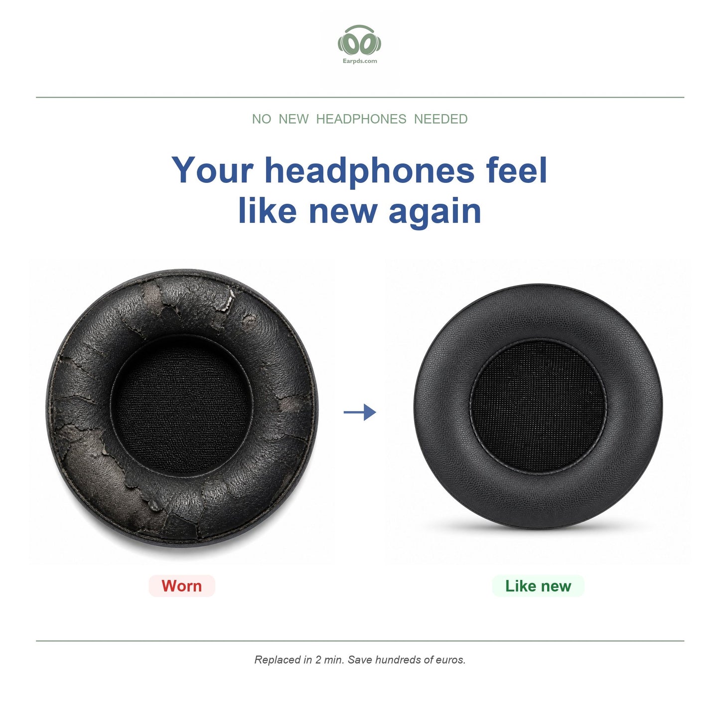Oorkussens voor Skullcandy Hesh / Hesh 2 Serie – Geschikt voor Hesh, Hesh 2, Hesh 2 Wireless en meer — Before and after