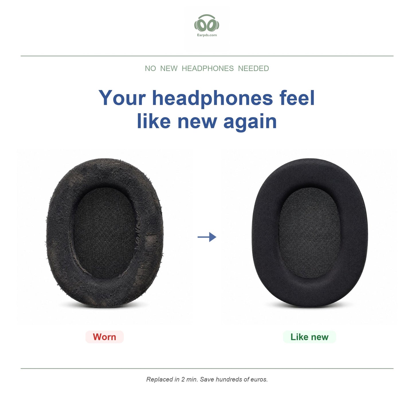 Oorkussens voor Corsair HS55 / HS65 Serie – Geschikt voor HS55, HS55 Surround, HS65, HS65 Wireless en meer — Before and after