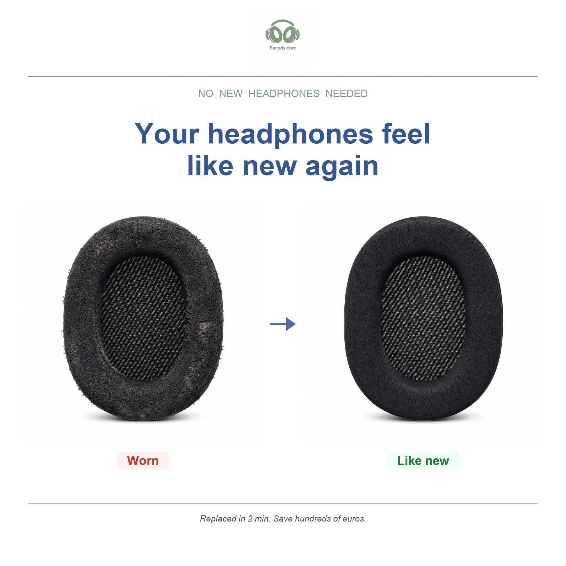 Replacement ear pads for Corsair HS55 / HS65 Series – Suitable for HS55, HS55 Surround, HS65, HS65 Wireless and more