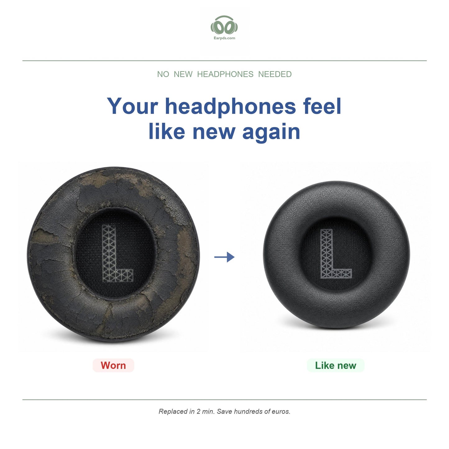 Oorkussens voor JBL Live 460NC / 670NC – Geschikt voor Live 460NC, Live 670NC — Before and after