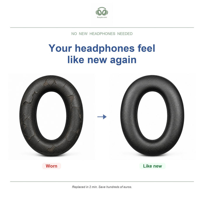 Ear pads for Bowers & Wilkins PX7, before and after