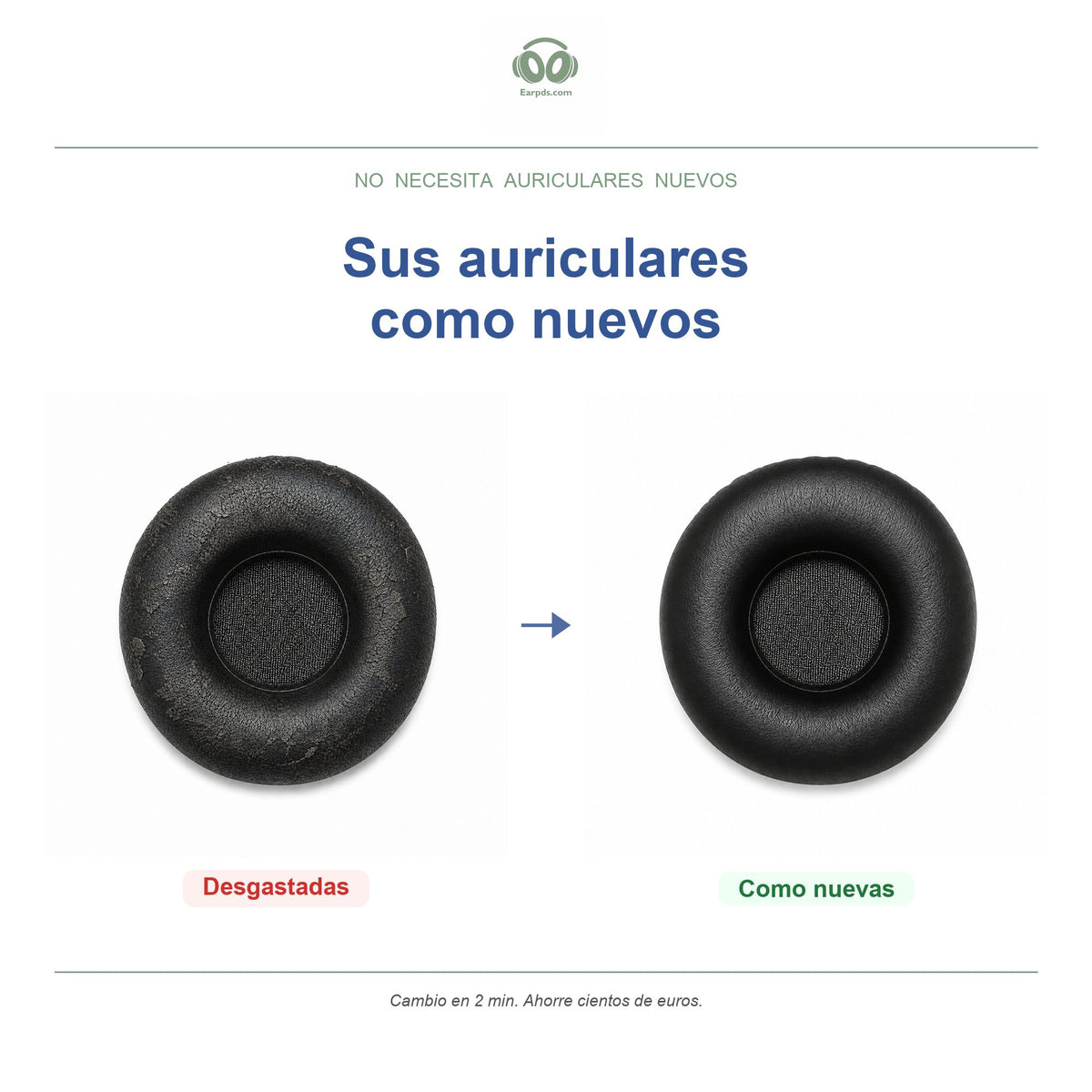 Almohadillas de repuesto para AKG K400 Series, antes y después