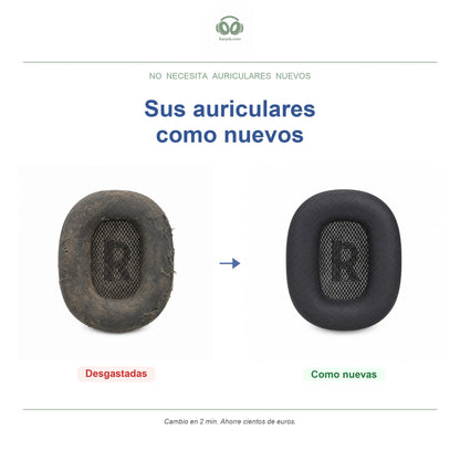 Almohadillas de repuesto para Apple AirPods Max, antes y después