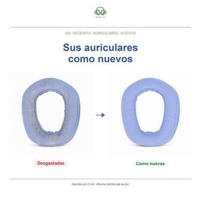 Almohadillas de repuesto para Logitech G435 / Zone Vibe, antes y después