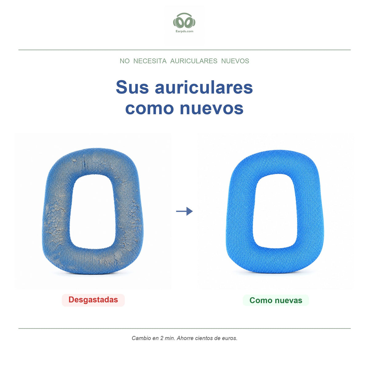 Almohadillas de repuesto para Logitech G430 / G230 Series, antes y después