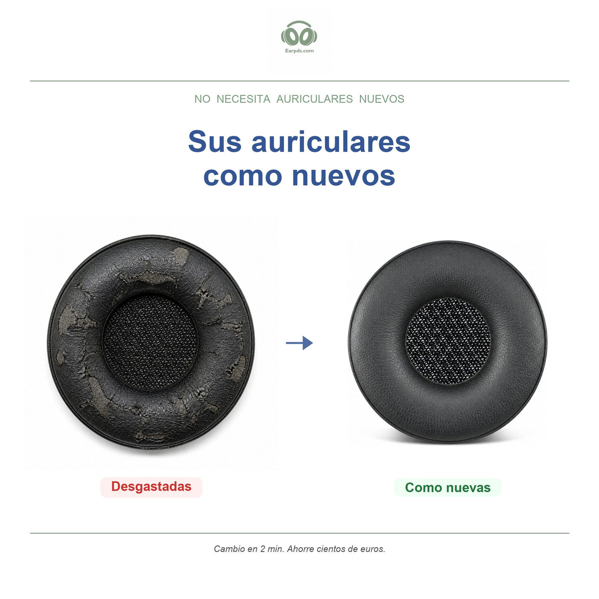 Almohadillas para Jabra Engage 50 (1.ª generación), antes y después
