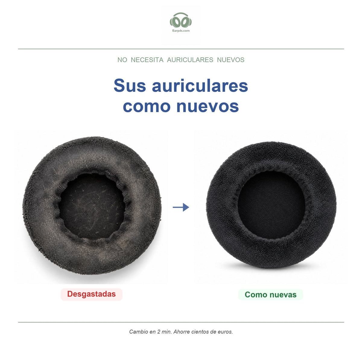 Almohadillas de repuesto para AKG K240 / K271 Series, antes y después