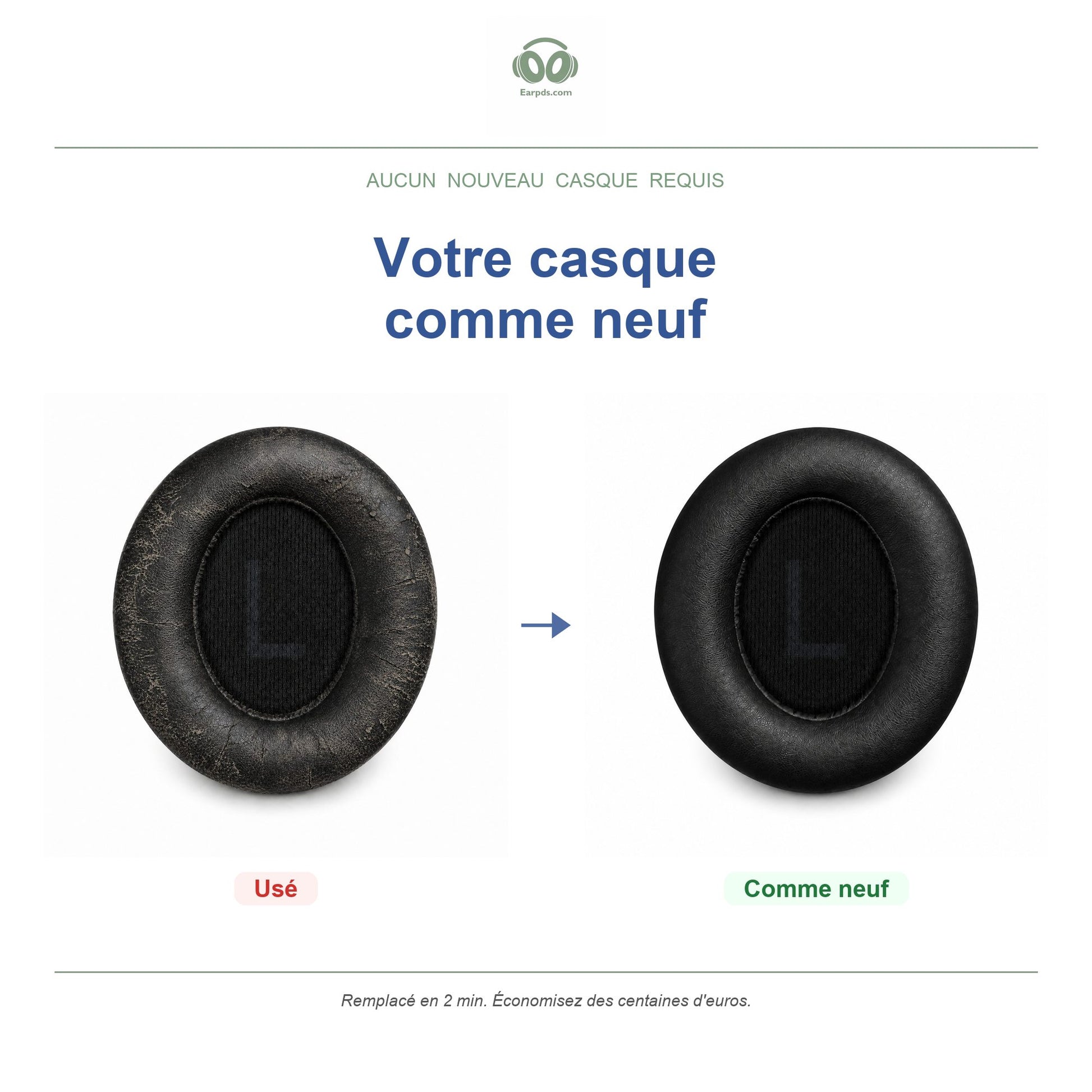 Coussinets pour Soundcore Space Q45 – Adaptés au Soundcore Space Q45