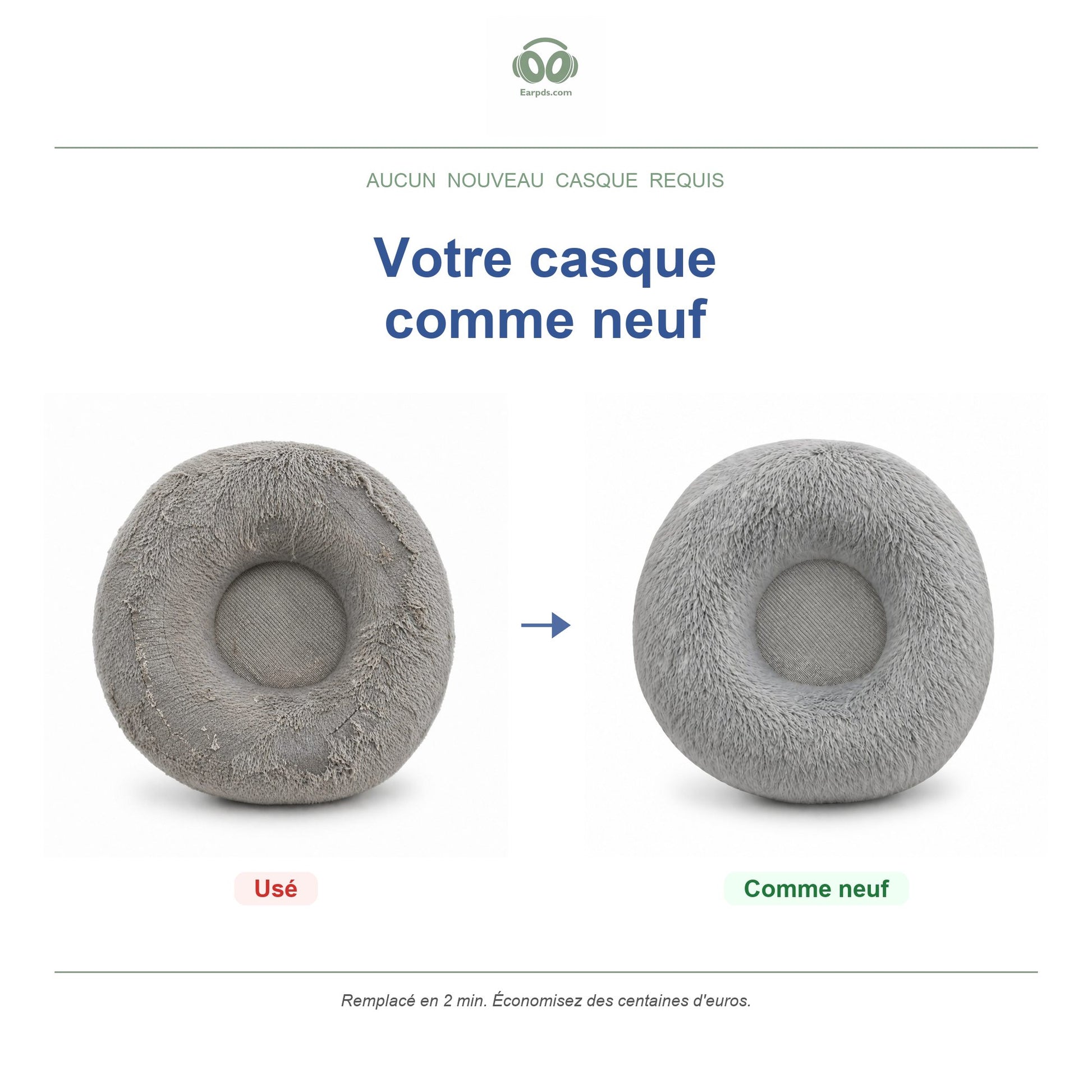 Coussinets pour Logitech H390 / Zone 300 – Adaptés aux H390, H600, H760, Zone 300, Zone 305 et plus