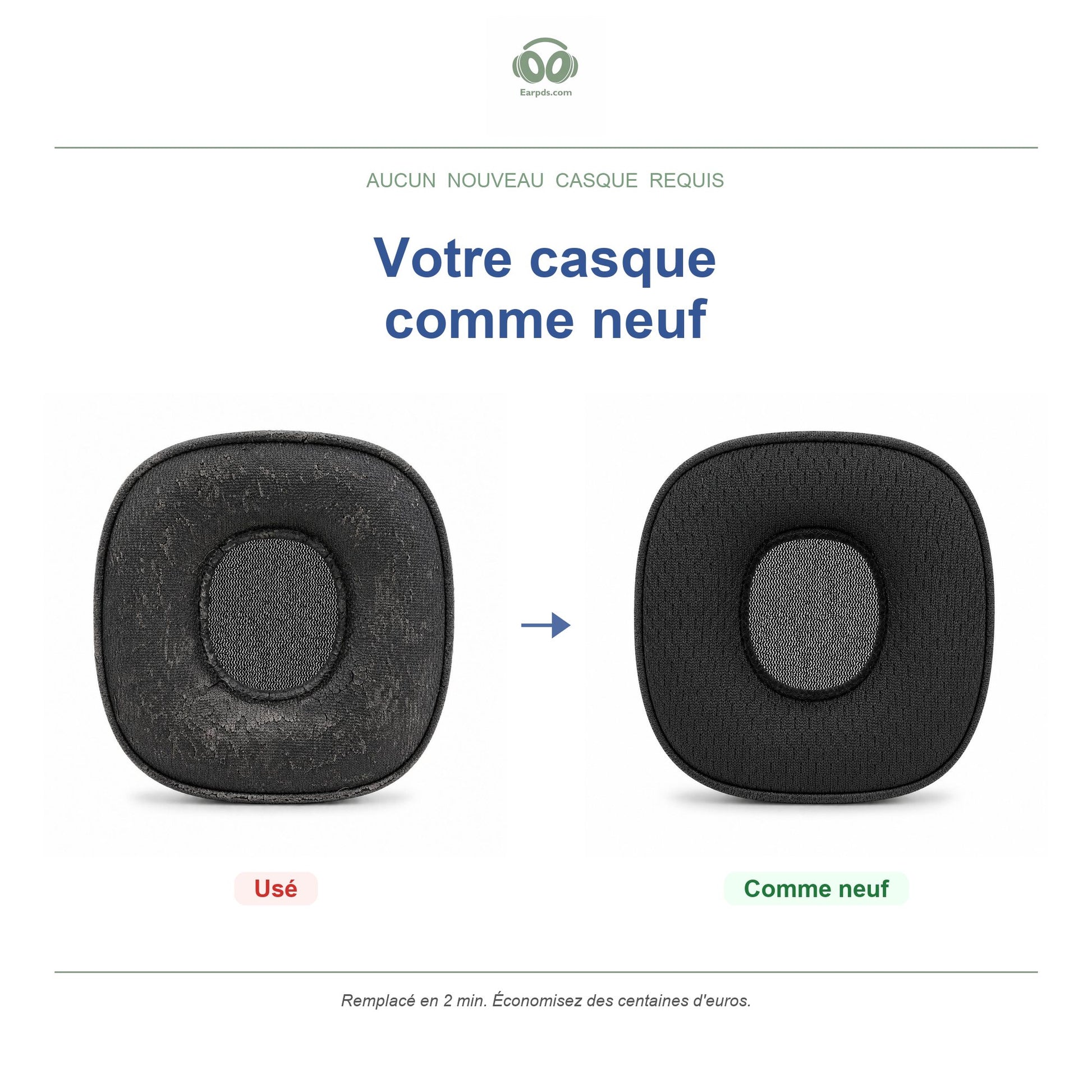 Coussinets pour Marshall Major V – Adaptés aux Major V, Major V Bluetooth