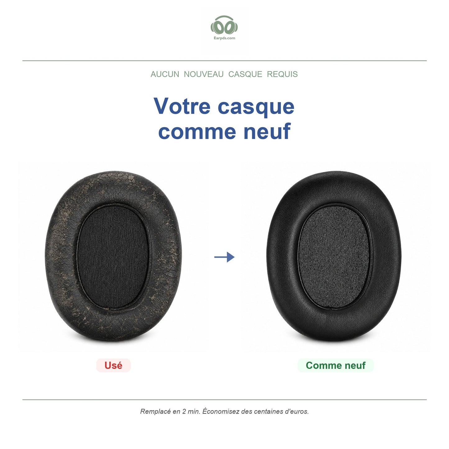 Oorkussens voor AKG K361 / K371 Serie – Geschikt voor K361, K361-BT, K371, K371-BT — Before and after