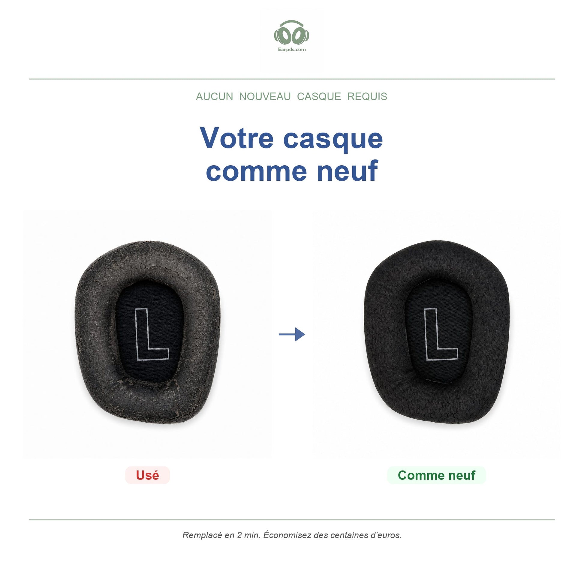 Coussinets pour Logitech G733 / G535 Série – Adaptés aux G733, G535, G335