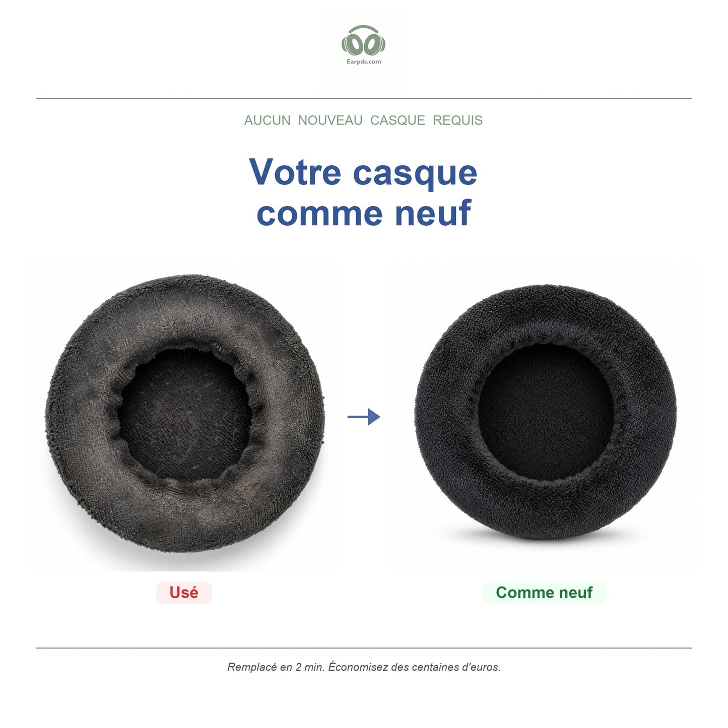 Oorkussens voor AKG K240 / K271 Serie – Geschikt voor K240, K240S, K271, K271 MKII en meer — Before and after