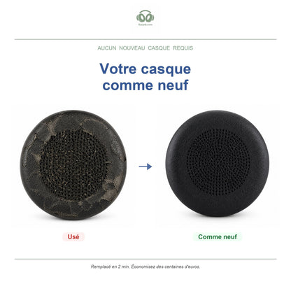 Coussinets pour Yealink WH62 / WH66 / UH36 / YHS36, avant et après