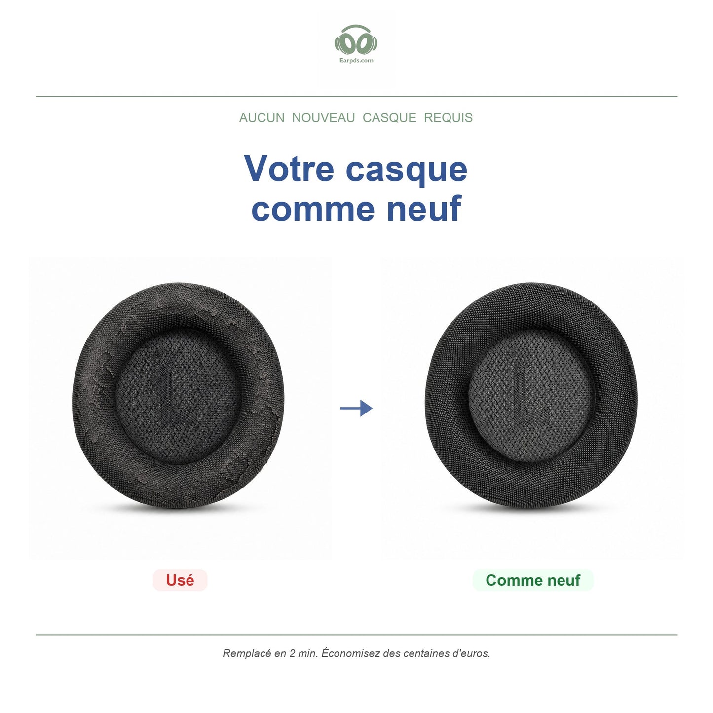 Oorkussens voor Corsair Virtuoso Max – Geschikt voor Corsair Virtuoso Max — Before and after