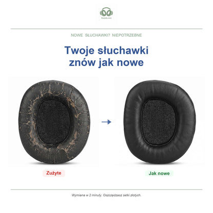 Gąbki do słuchawek Turtle Beach Stealth 600 Gen 3, przed i po