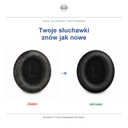 Gąbki do słuchawek Soundcore Space Q45, przed i po