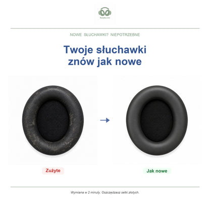 Gąbki do słuchawek Soundcore Space One Pro, przed i po