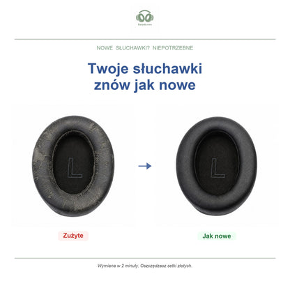 Gąbki do słuchawek Soundcore Life Q10 Series, przed i po