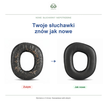 Gąbki do słuchawek Turtle Beach Stealth 700 Gen 2, przed i po