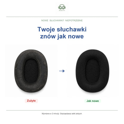 Wymienne gąbki do słuchawek Marshall Monitor I, przed i po