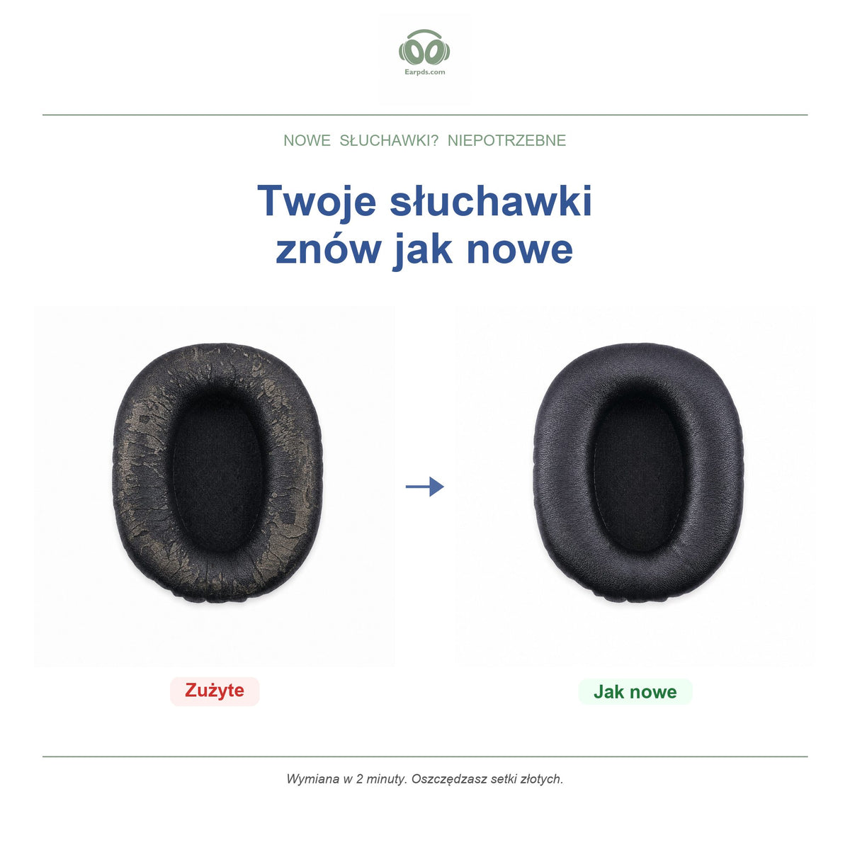 Gąbki do słuchawek Logitech G Pro / G433 Series | Pasują do G Pro X, G Pro X 2, G433 i innych