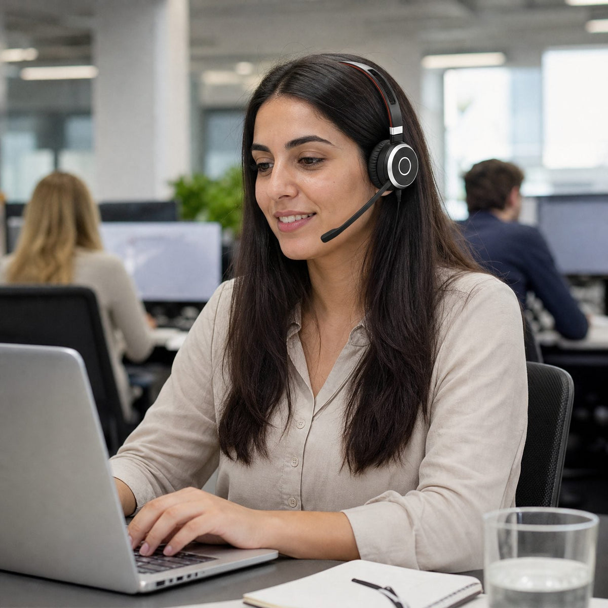 Ear pads for Jabra Evolve 20/30/40/65 (1st gen), in use