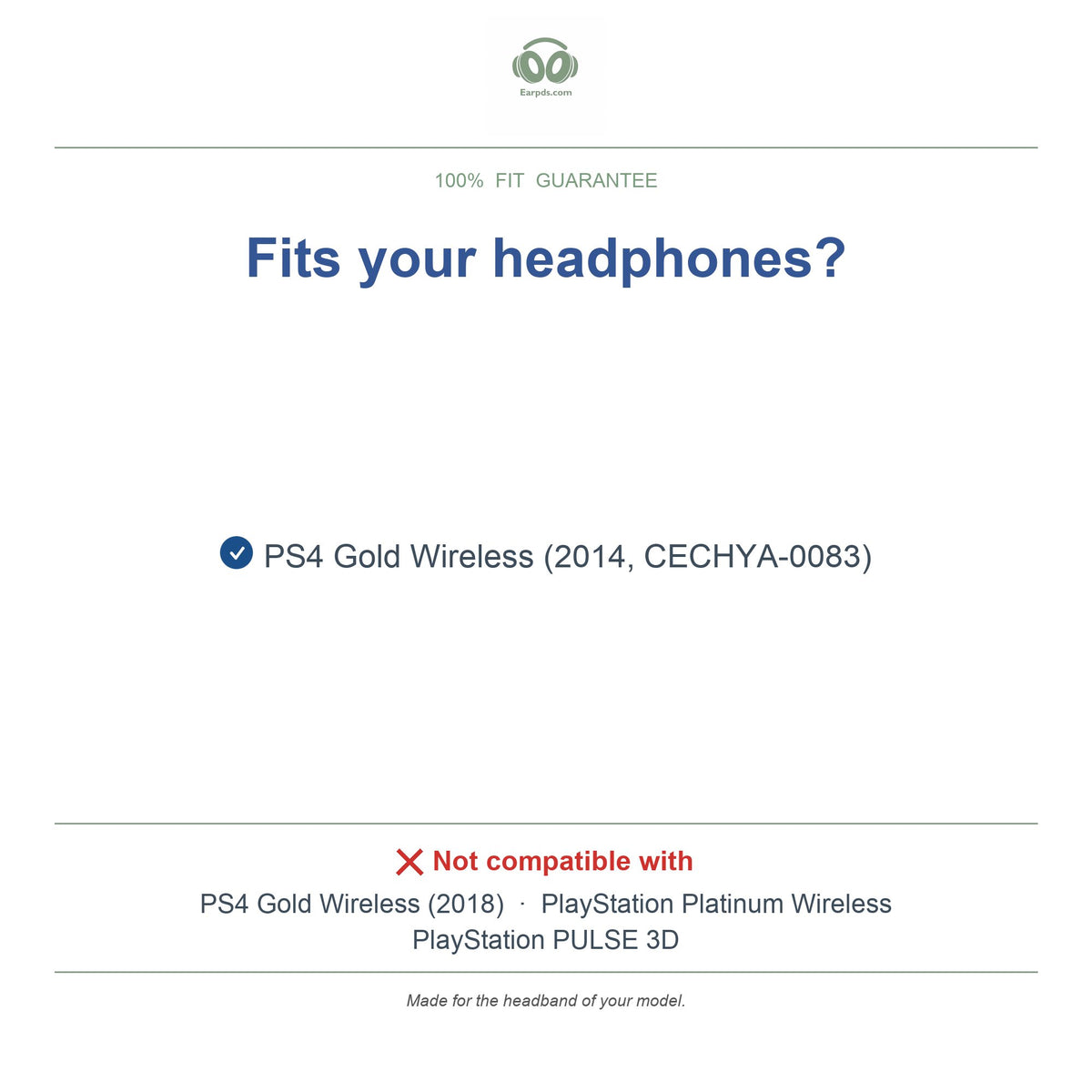 Headband for Sony PS4 Gold Wireless, compatible models