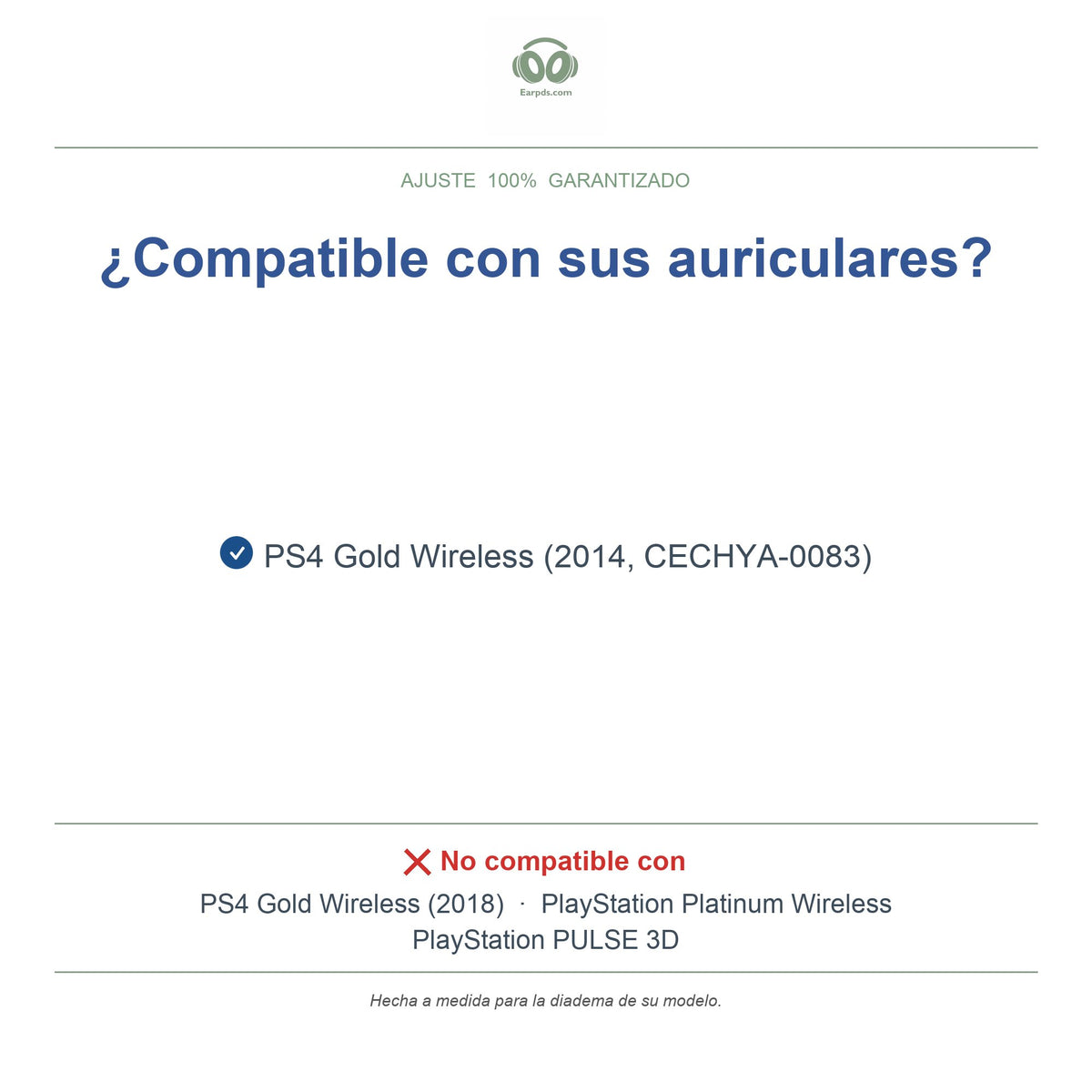 Diadema de repuesto para Sony PS4 Gold Wireless, modelos compatibles