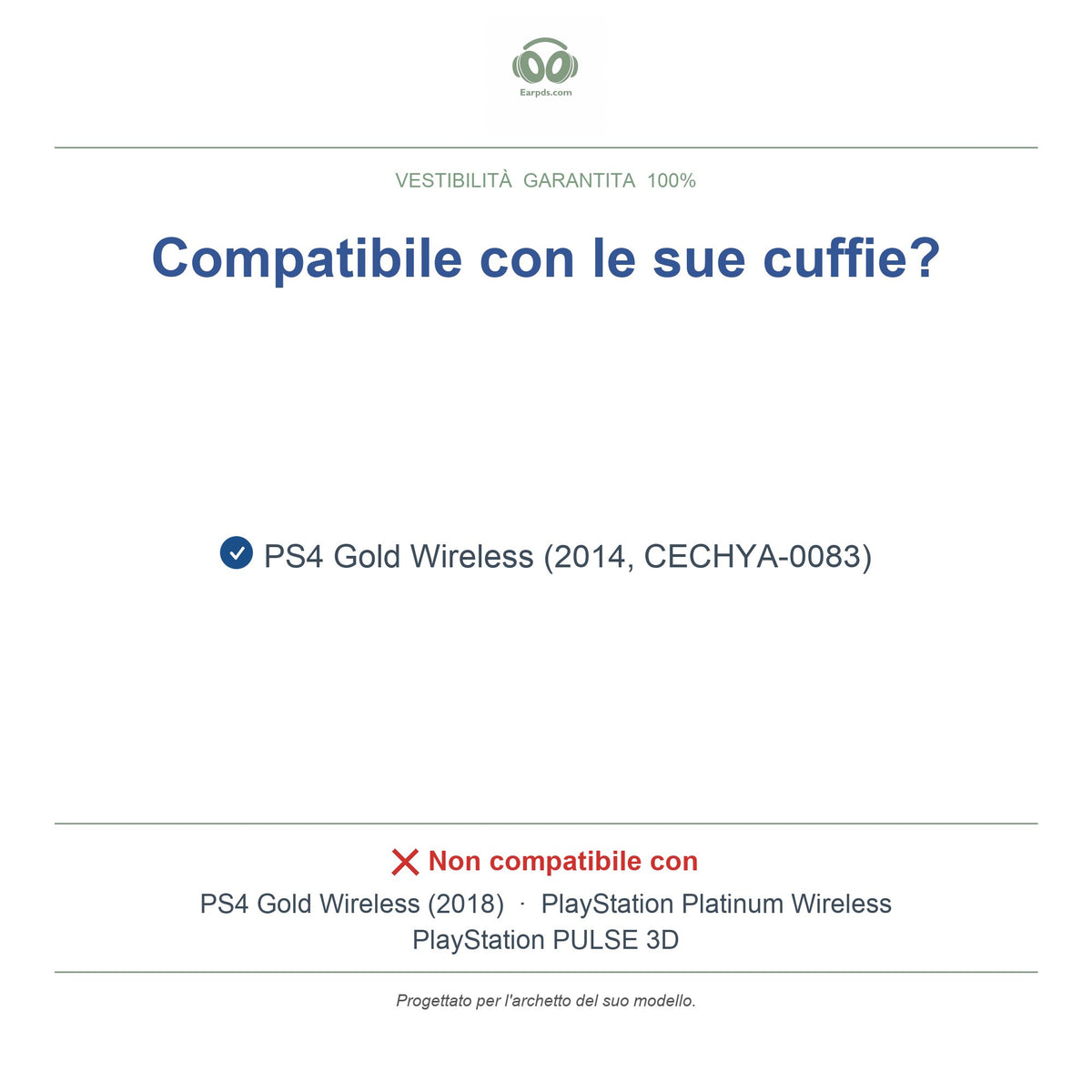 Archetto per Sony PS4 Gold Wireless, modelli compatibili