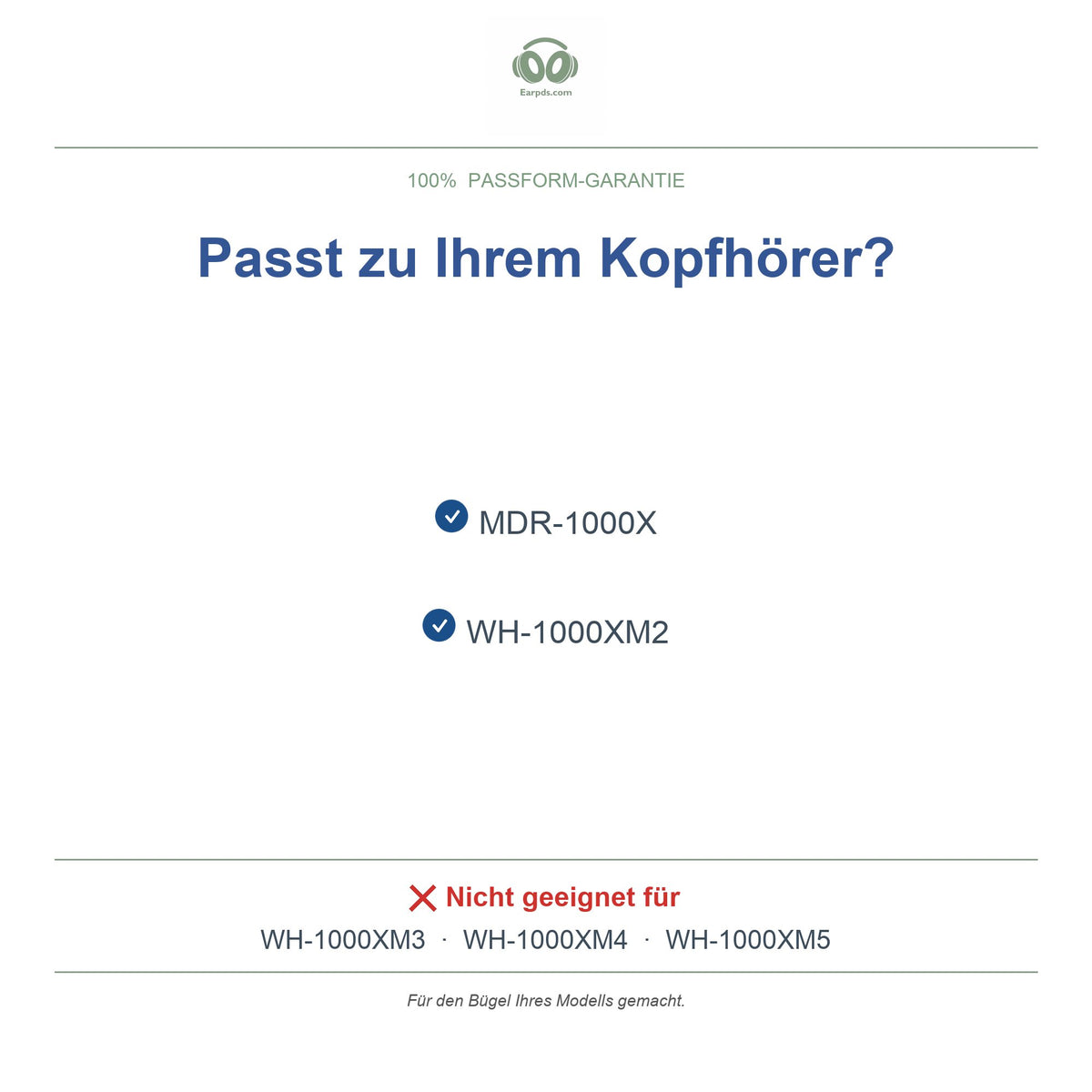 Kopfband für Sony WH-1000XM2, kompatible Modelle
