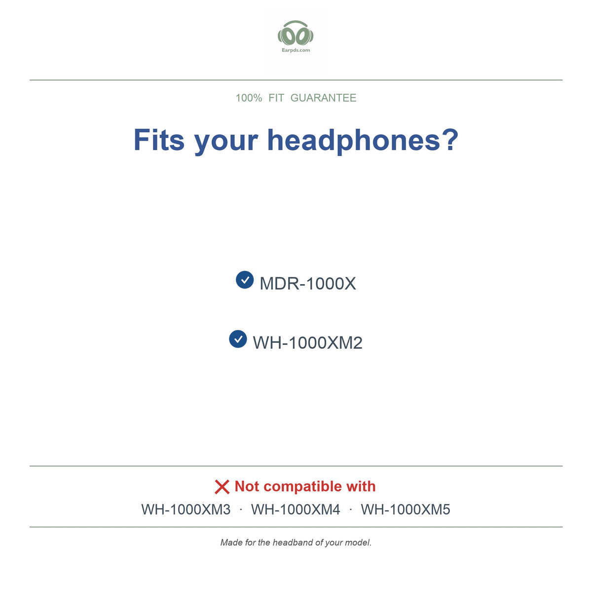 Headband for Sony WH-1000XM2, compatible models