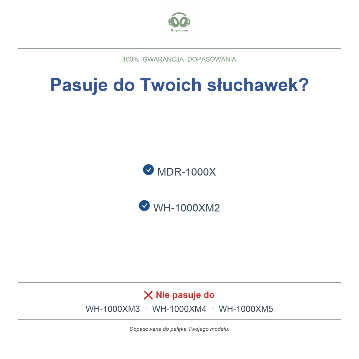 Pałąk do słuchawek Sony WH-1000XM2, kompatybilne modele