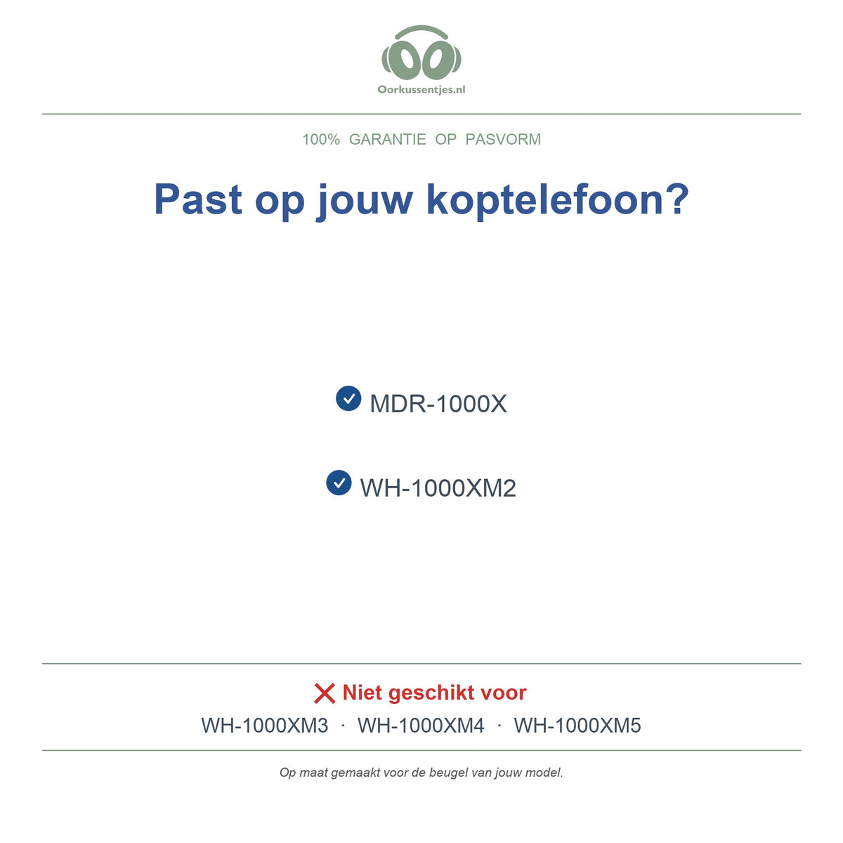 Kopfband für Sony WH-1000XM2 – Ersatz-Kopfhörer-Kopfband, passend für WH-1000XM2 und MDR-1000X – nicht für WH-1000XM3 – kompatible Modelle