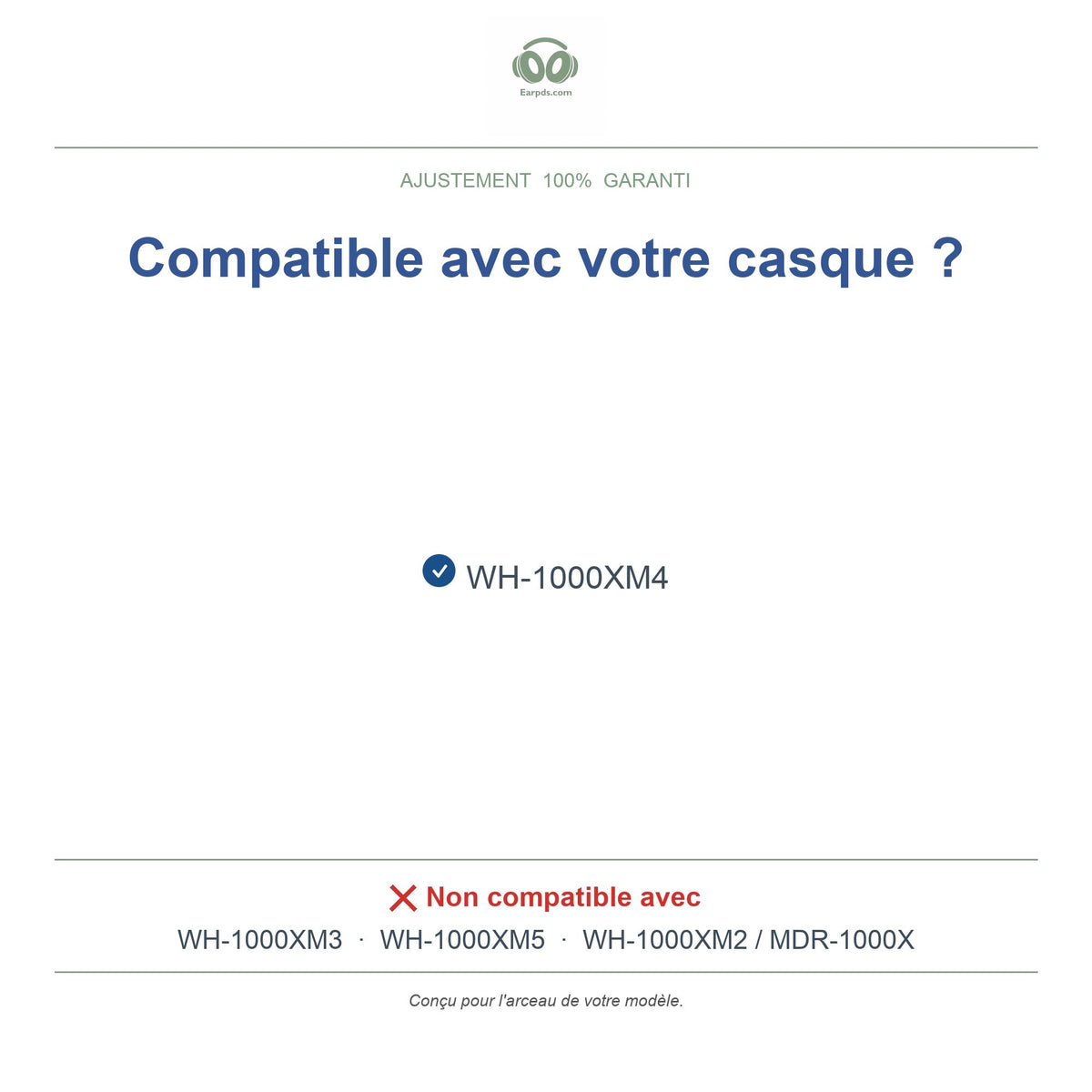 Arceau pour Sony WH-1000XM4, modèles compatibles