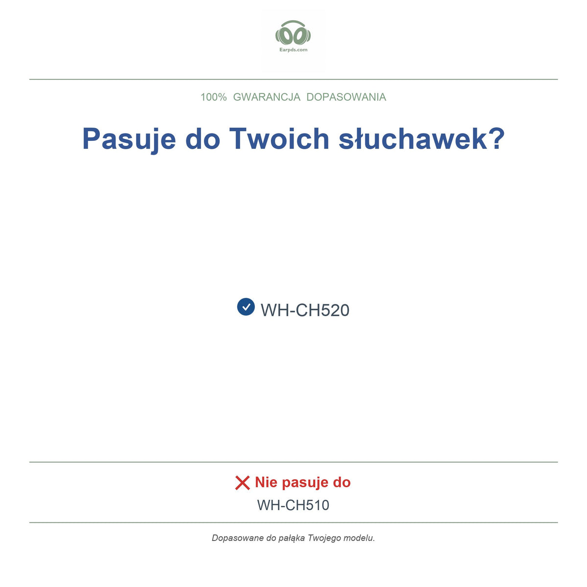 Pałąk do słuchawek Sony WH-CH520, kompatybilne modele