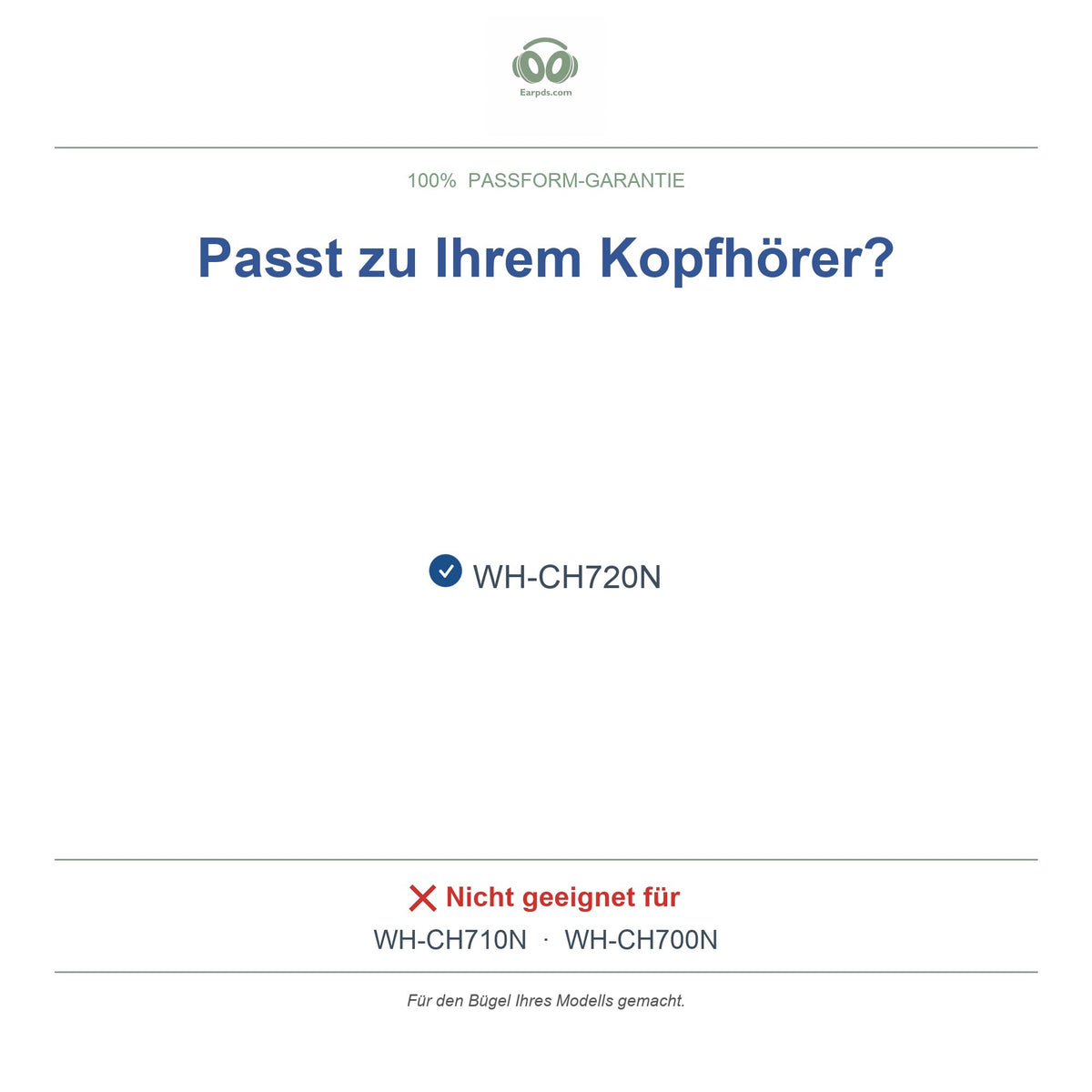 Kopfband für Sony WH-CH720N, kompatible Modelle