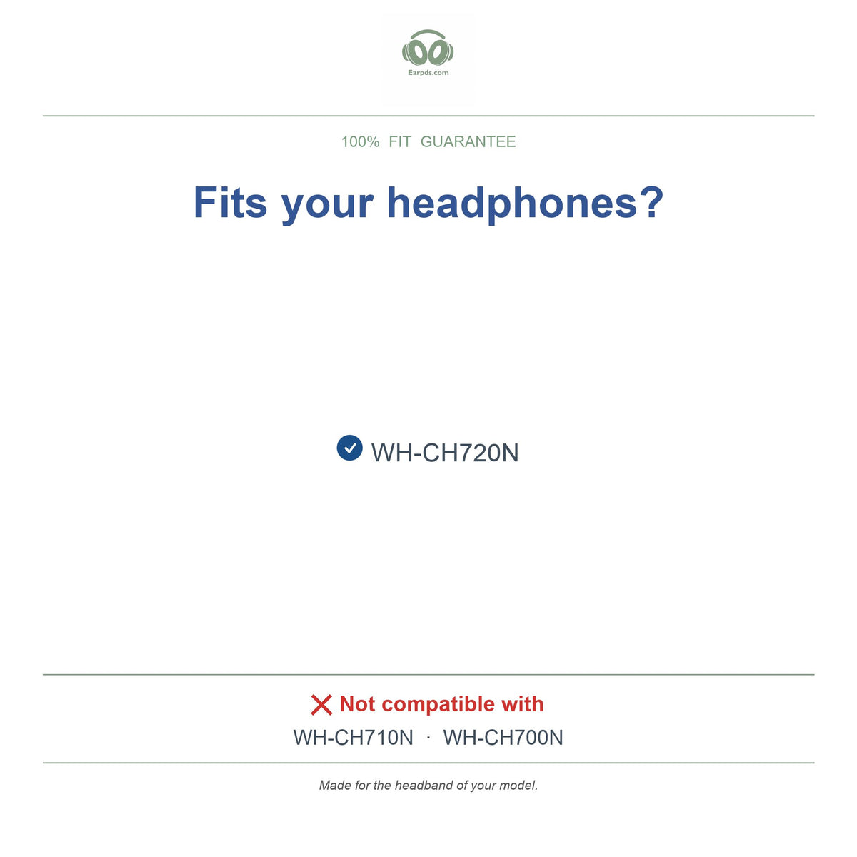 Headband for Sony WH-CH720N, compatible models