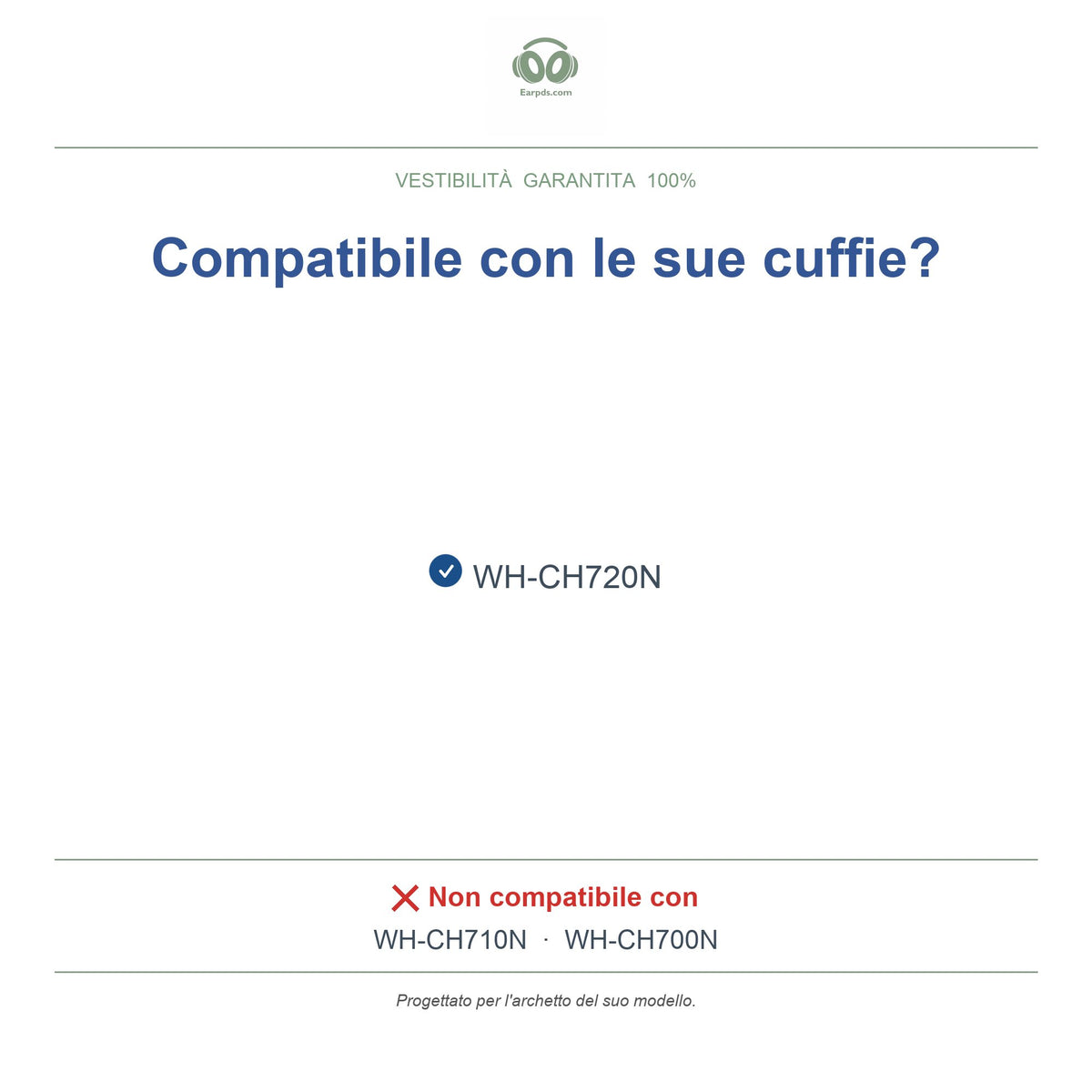 Archetto per Sony WH-CH720N, modelli compatibili