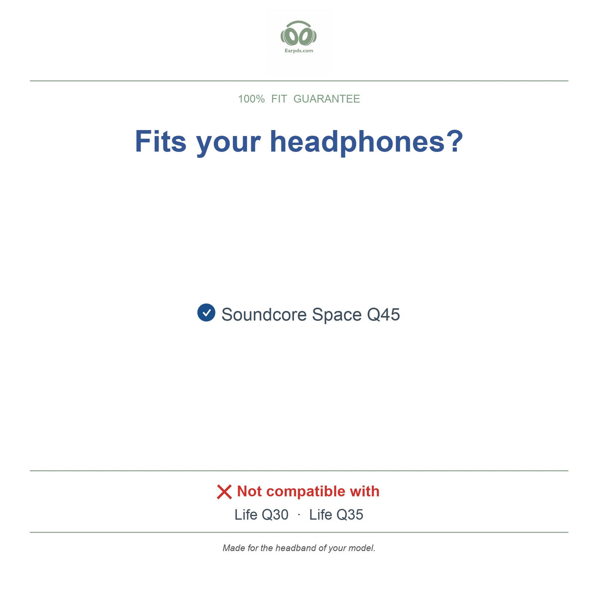 Headband for Anker Soundcore Space Q45, compatible models